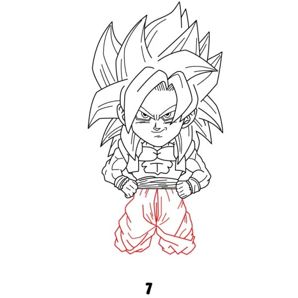 Goku SSJ 4 Chibi Step 7