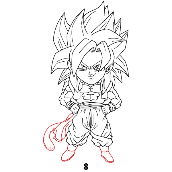 Goku SSJ 4 Chibi Step 8