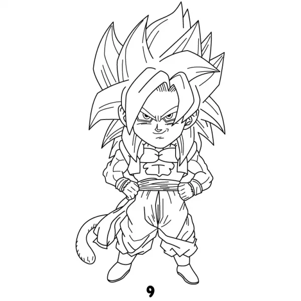 Goku SSJ 4 Chibi Step 9