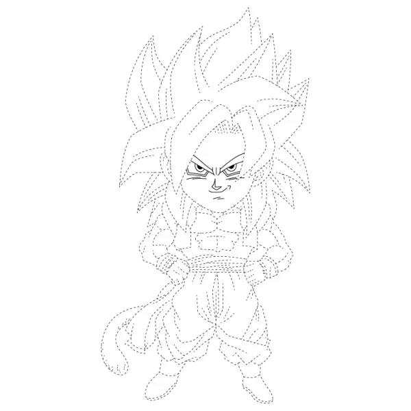 Goku SSJ4 Chibi Tracing Page
