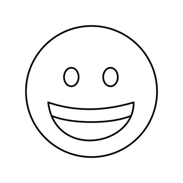 Grinning Face Emoji Coloring Page