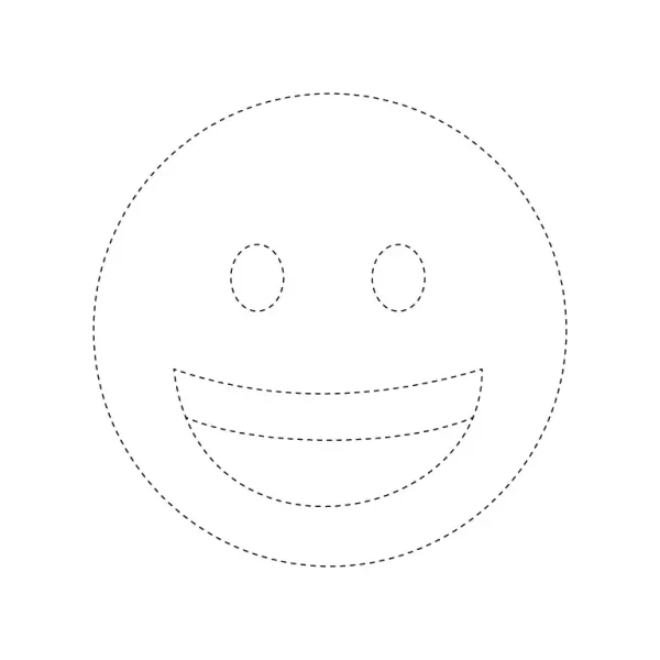 Grinning Face Emoji Tracing Page