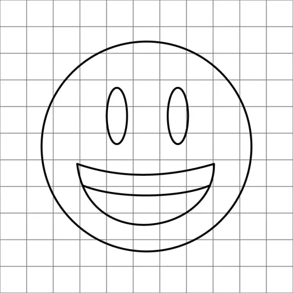 Grinning Face With Big Eyes Emoji Drawing Grid