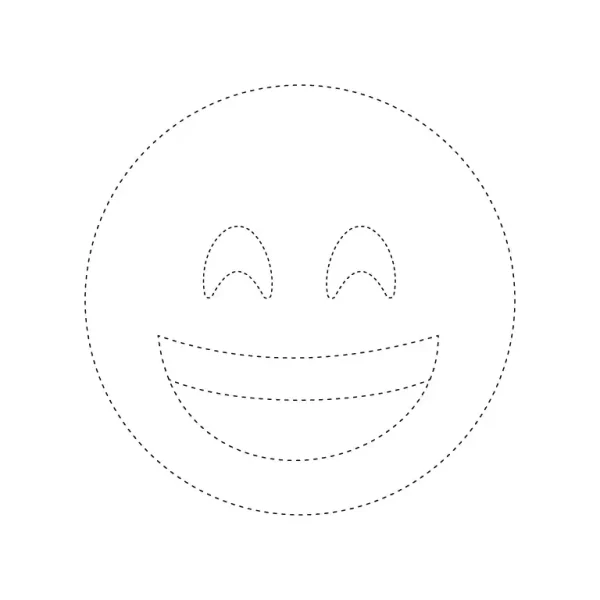 Grinning Face With Smiling Eyes Emoji Tracing Page