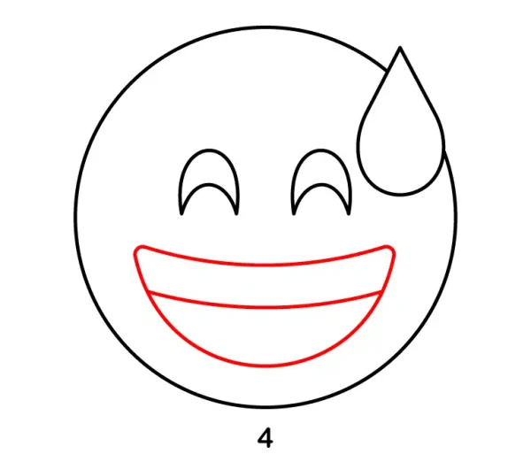 Grinning Face With Sweat Emoji Step 4