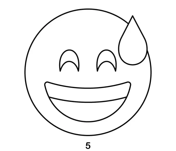 Grinning Face With Sweat Emoji Step 5