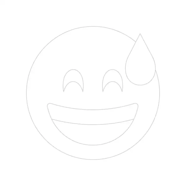 Grinning Face With Sweat Emoji Trace By Image Page