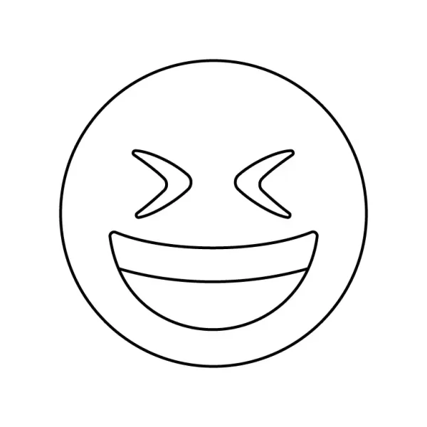 Grinning Squinting Face Emoji Coloring Page