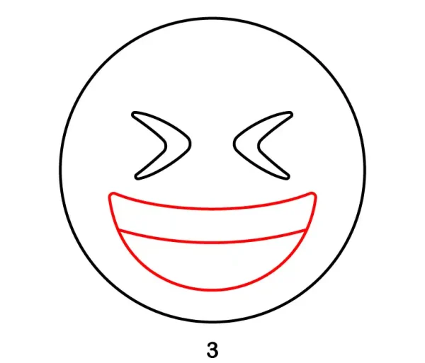 Grinning Squinting Face Emoji Step 3