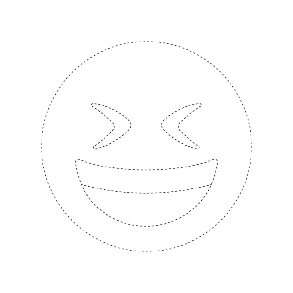 Grinning Squinting Face Emoji Tracing Page