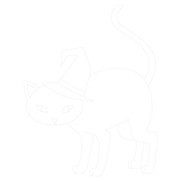 Cat Wearing Witch Hat Trace By Image