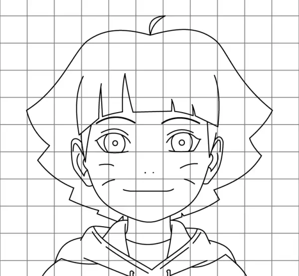 Himawari Uzumaki Drawing Grid
