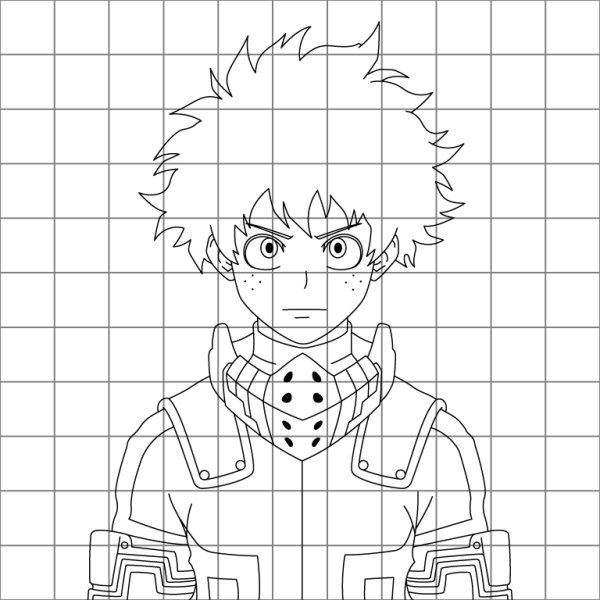 Izuku Midoriya Drawing Grid