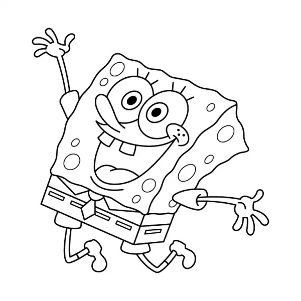 Joyful Spongebob Coloring Page