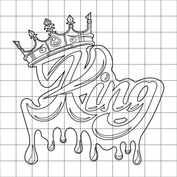 King Logo Dripping Drawing Grid