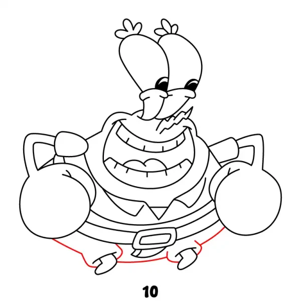 Cheerful Mr Krabs Step 10