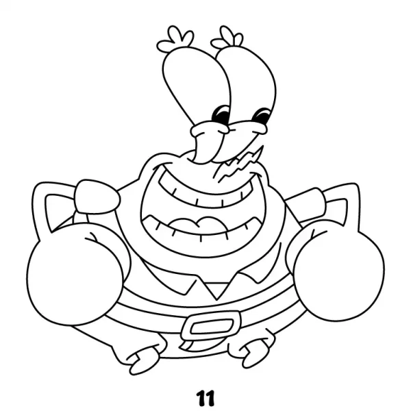 Cheerful Mr Krabs Step 11