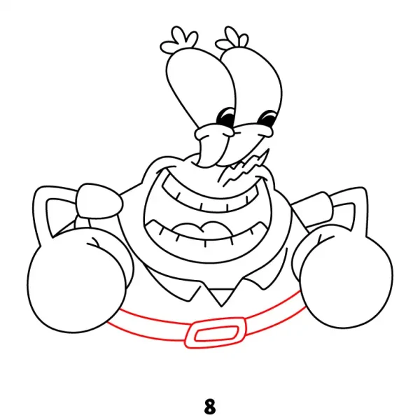 Cheerful Mr Krabs Step 8