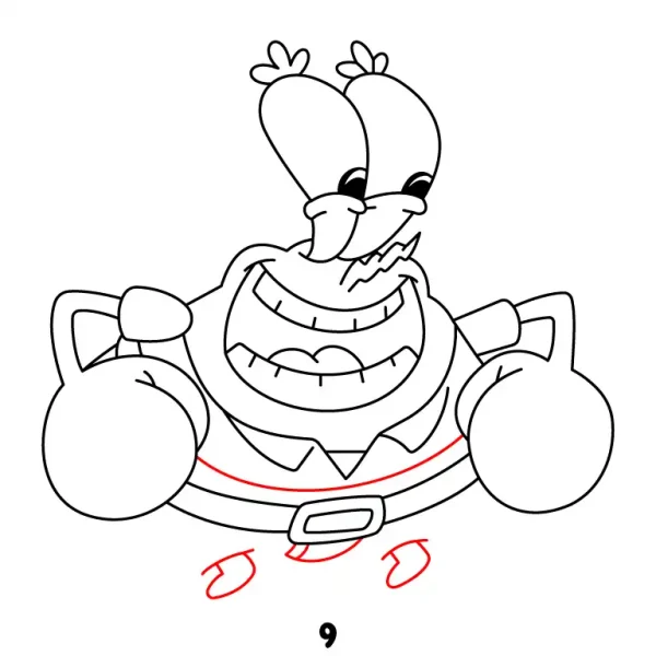 Cheerful Mr Krabs Step 9
