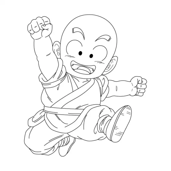 Krillin Monk Coloring Page