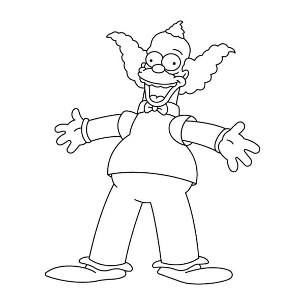 Krusty The Clown Coloring Page