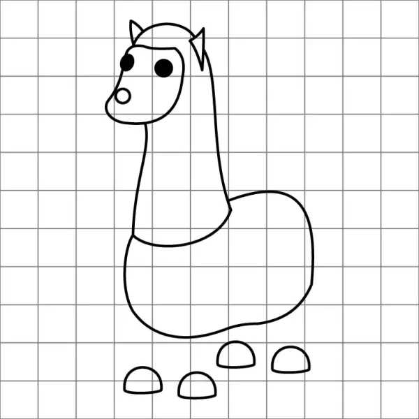 Llama Drawing Grid