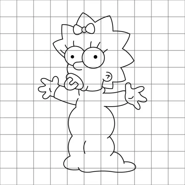 Maggie Simpson Drawing Grid