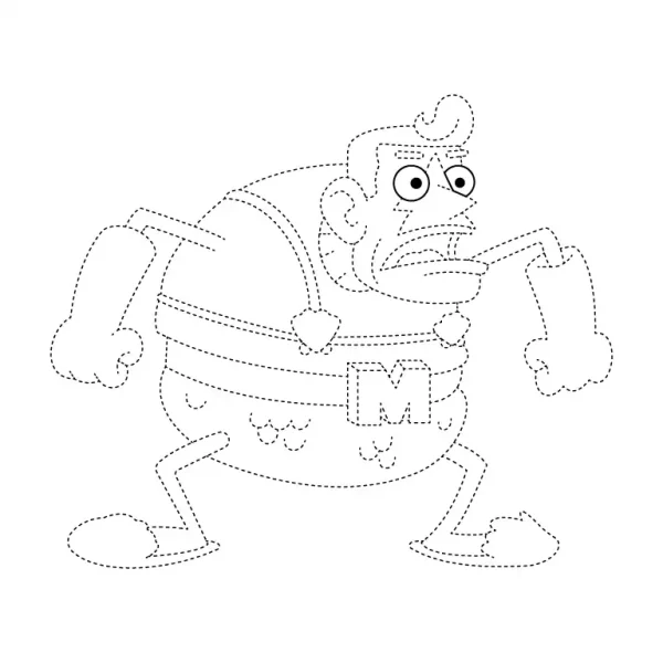 Mermaid Man Tracing Page