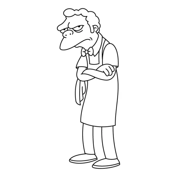 Moe Szyslak Coloring Page