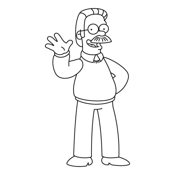 Ned Flanders Coloring Page