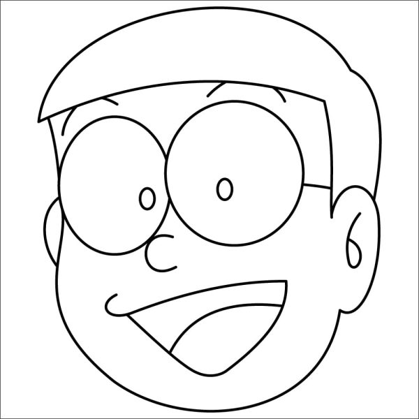 Nobita Face Coloring Page