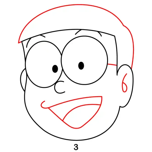 Nobita Face Step 3