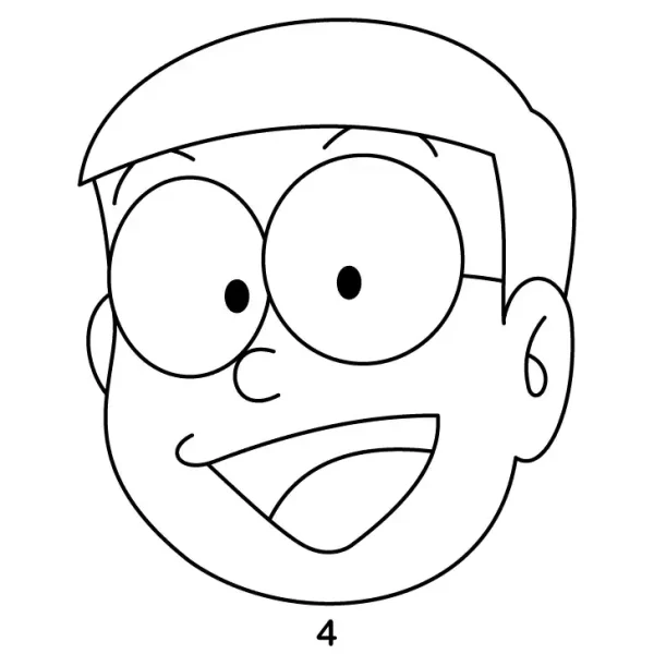 Nobita Face Step 4