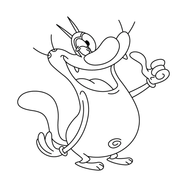 Oggy Coloring Page