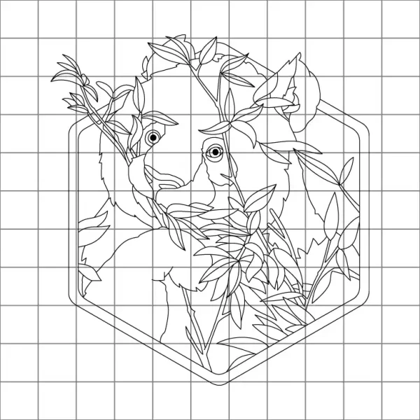 Panda Drawing Grid