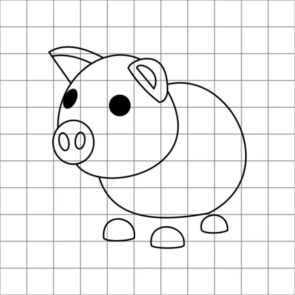 Pig Drawing Grid
