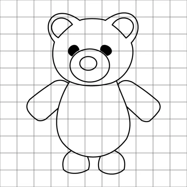 Polar Bear Drawing Grid