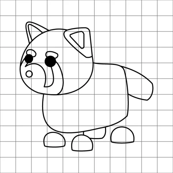 Red Panda Drawing Grid