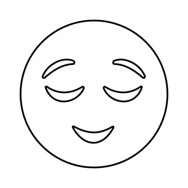 Relieved Face Emoji Coloring Page