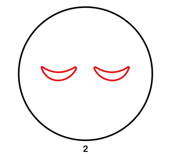 Relieved Face Emoji Step 2