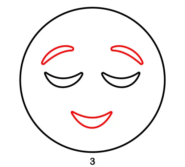 Relieved Face Emoji Step 3