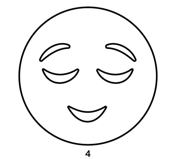 Relieved Face Emoji Step 4