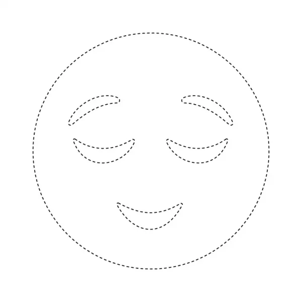 Relieved Face Emoji Tracing Page