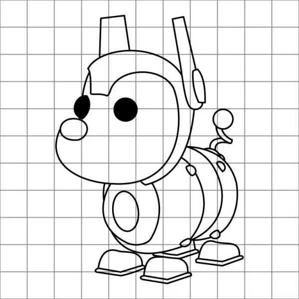 Robo Dog Drawing Grid