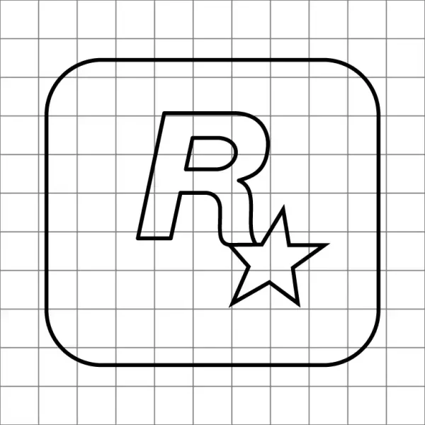 Rockstar Games Logo Drawing Grid