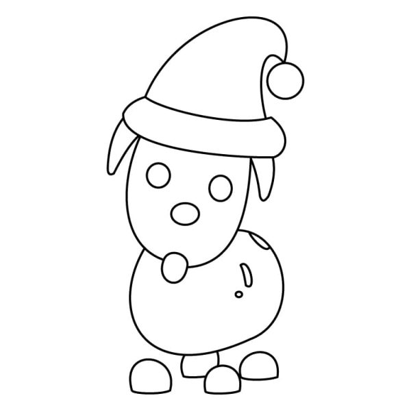 Santa Dog Coloring Sheet