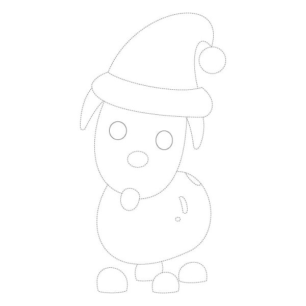 Santa-Dog-Tracing-Sheet
