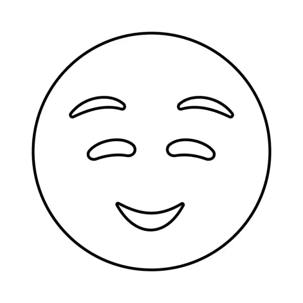 Smiling Face Emoji Coloring Page