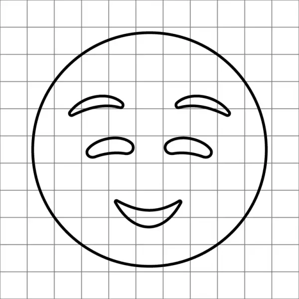 Smiling Face Emoji Drawing Grid