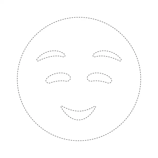 Smiling Face Emoji Tracing Page